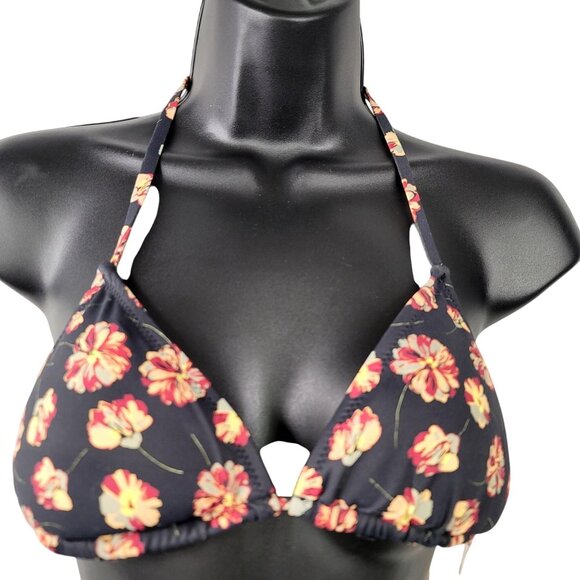 Eberjey Falling Floral Gisele Black Bikini Top Small Womens Swimwear - Picture 1 of 5